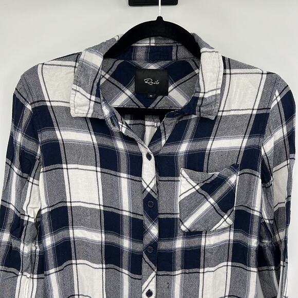 Rails Hunter Plaid Button Down - White/Navy/Fog - XS - Picture 4 of 11